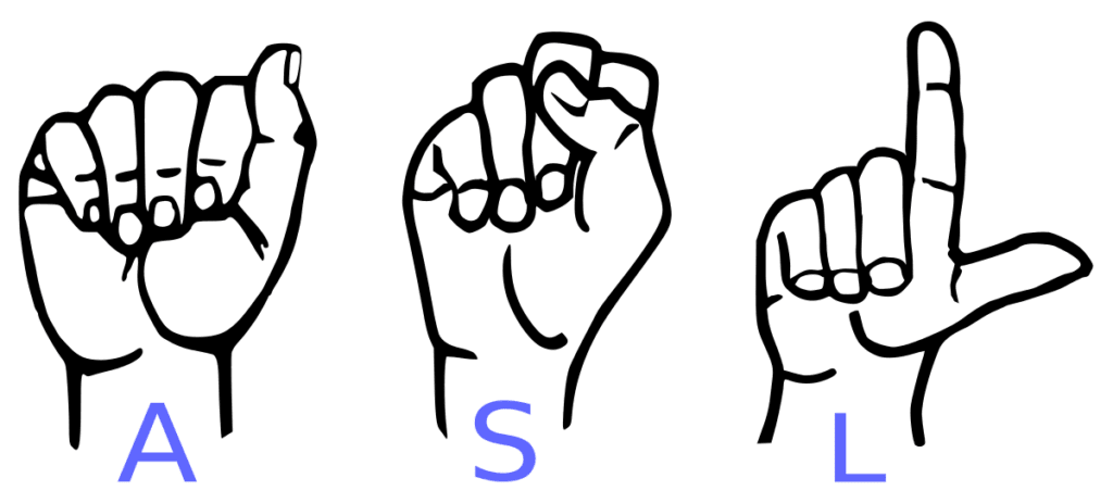 Certified American Sign Language (ASL) interpreter facilitating communication between a deaf individual and a hearing person