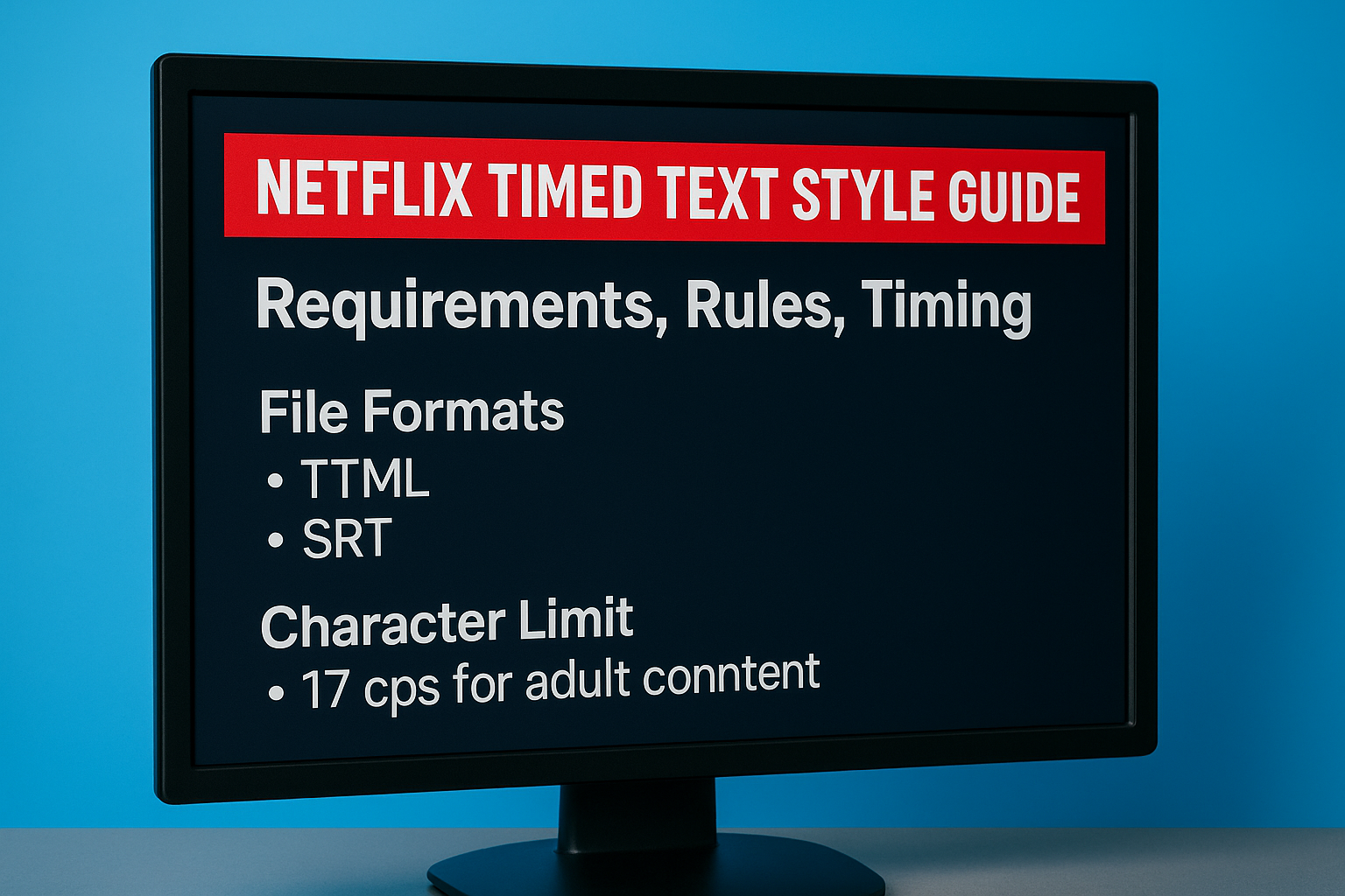 Netflix Timed Text Style Guide: Requirements, Rules, Timing